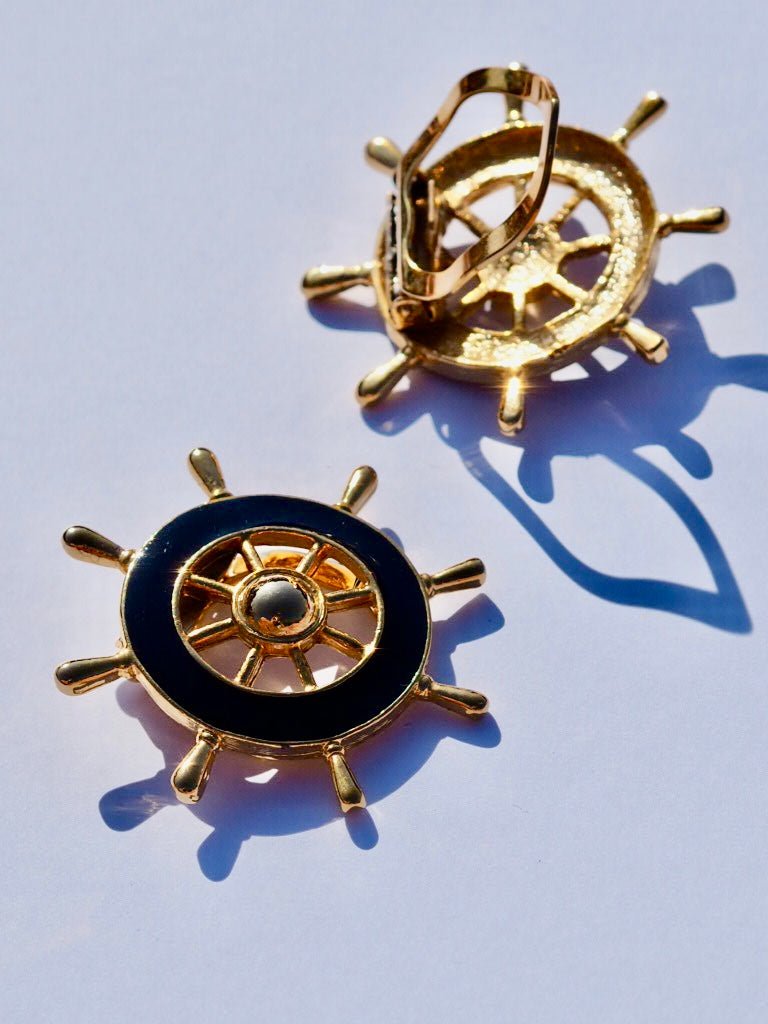 Vintage nautical ship wheel scarf clip - Natalia Willmott