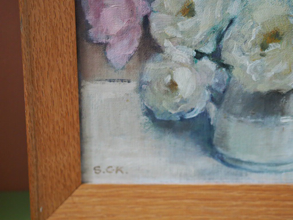 Vintage oil painting of roses by Stella Carton-Kelly - Natalia Willmott