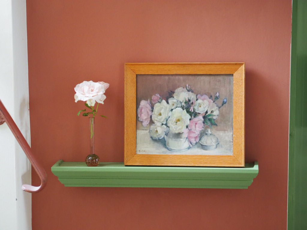 Vintage oil painting of roses by Stella Carton-Kelly - Natalia Willmott