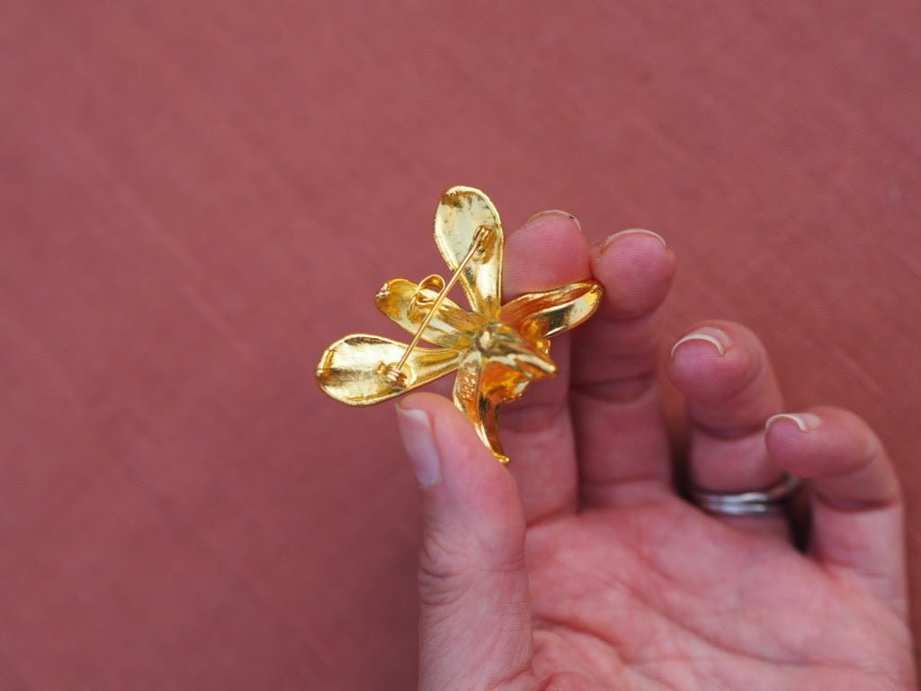 Vintage Orchid flower Brooch/Pendant by RISIS - Natalia Willmott