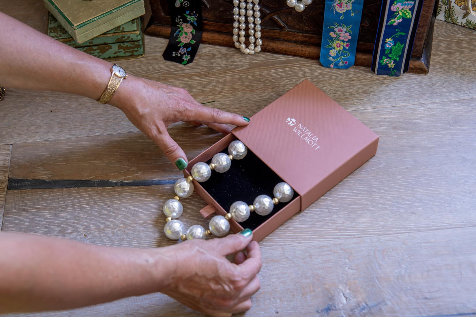 Vintage Pearlised lucite necklace - Natalia Willmott