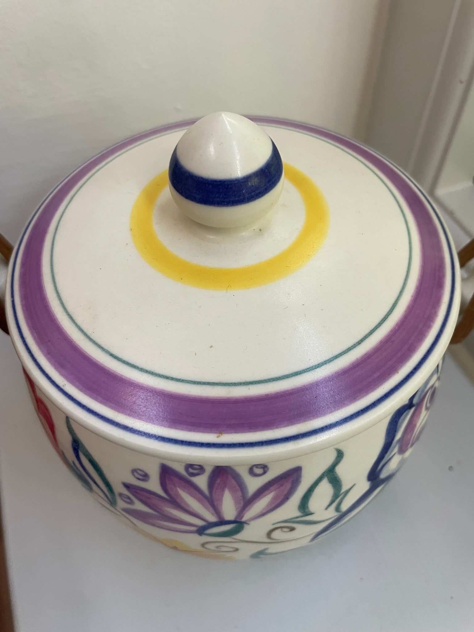 Vintage Poole Pottery biscuit barrel - Floral abundance - Traditional ware - Natalia Willmott