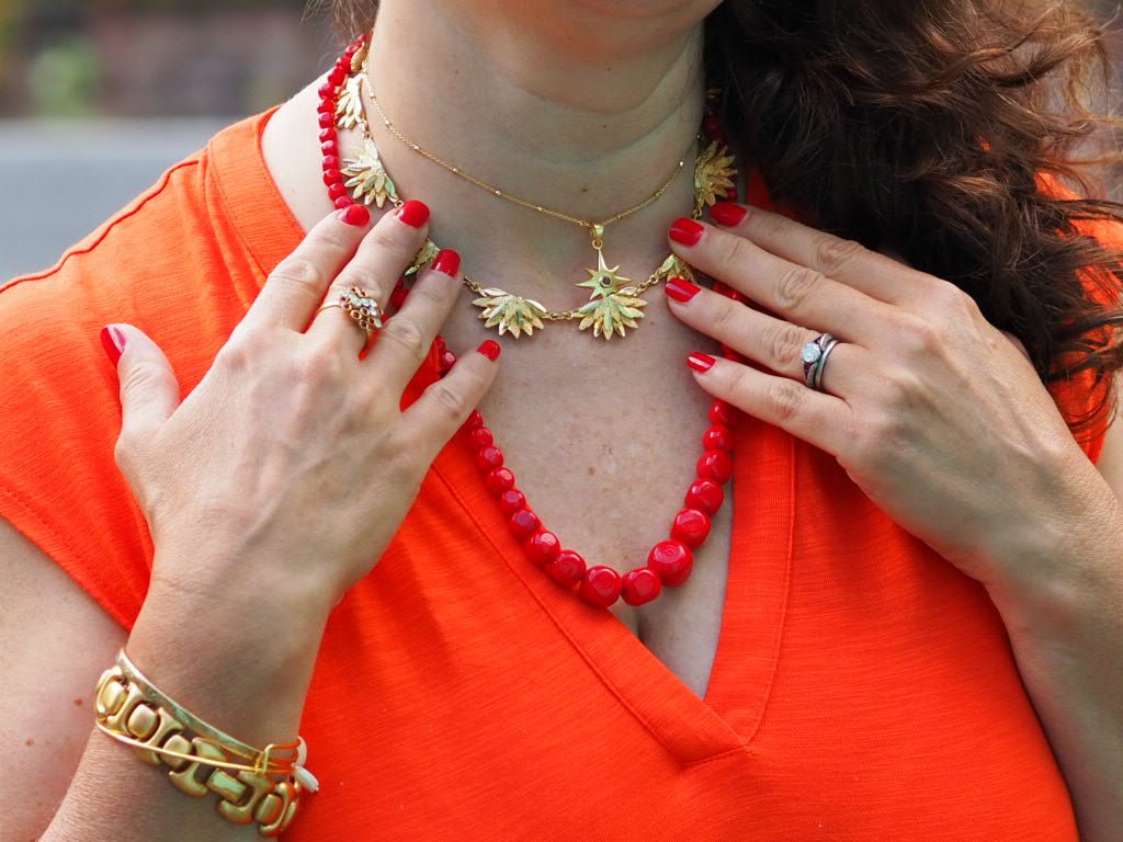 Vintage red beaded necklace - Natalia Willmott