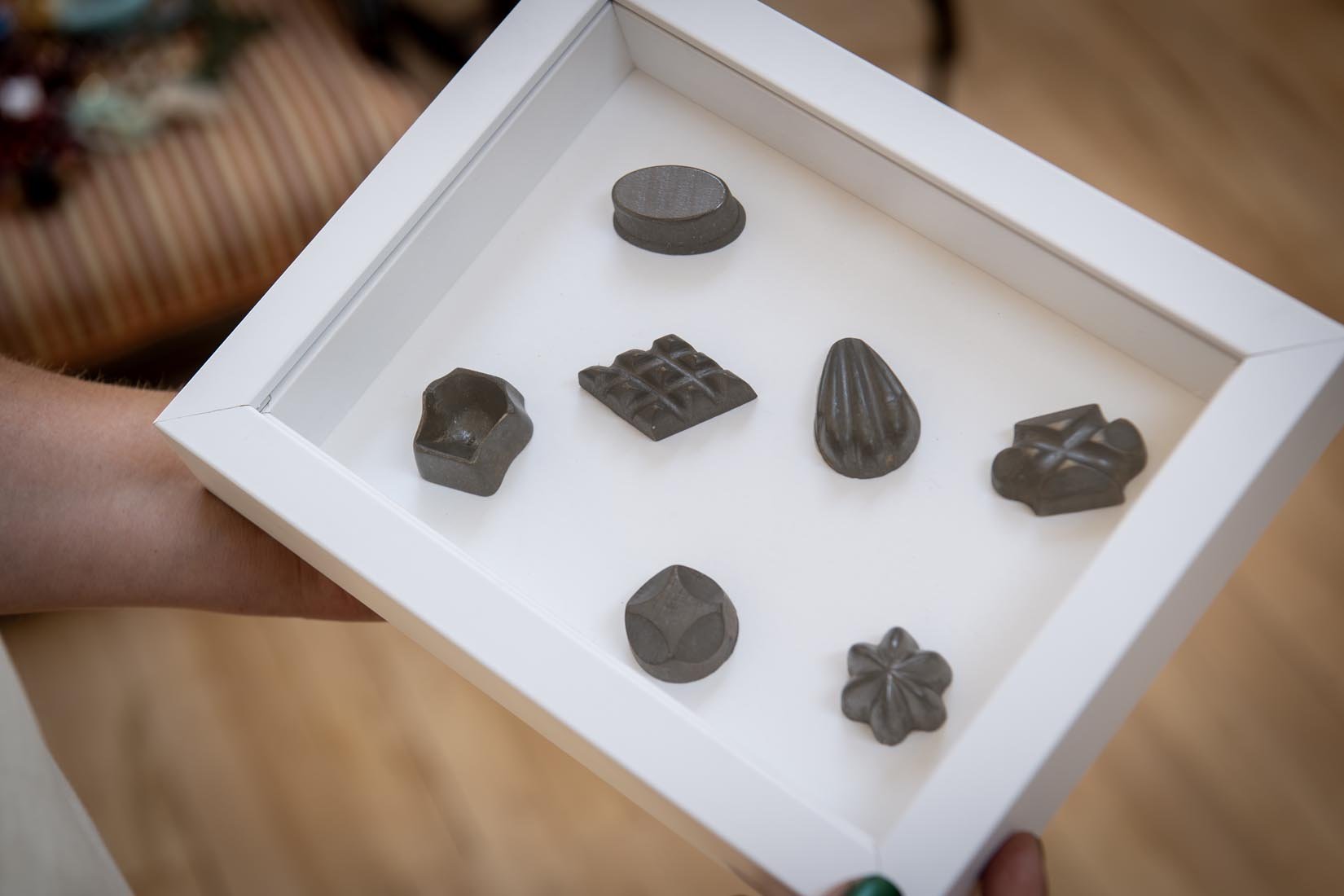 Vintage Rowntrees wood chocolate shapes - Natalia Willmott