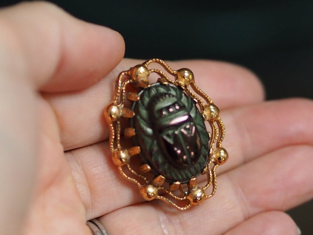 Vintage scarab Egyptian revival brooch - Natalia Willmott