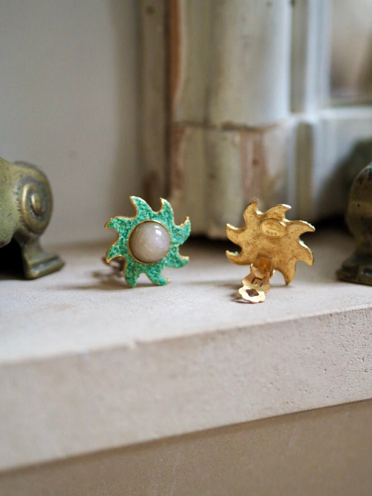 Vintage Sun Chorange Paris clip on earrings - Natalia Willmott