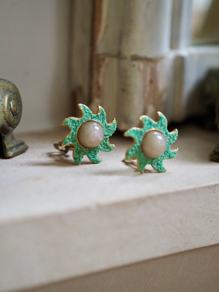Vintage Sun Chorange Paris clip on earrings - Natalia Willmott