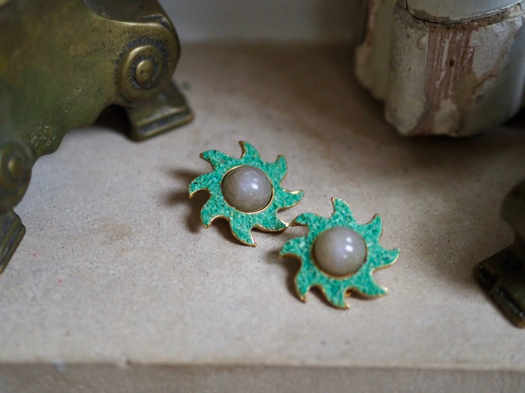Vintage Sun Chorange Paris clip on earrings - Natalia Willmott