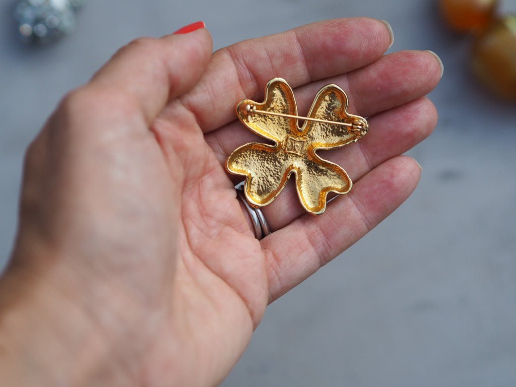 Vintage Yves Rocher four leaf clover brooch - Natalia Willmott
