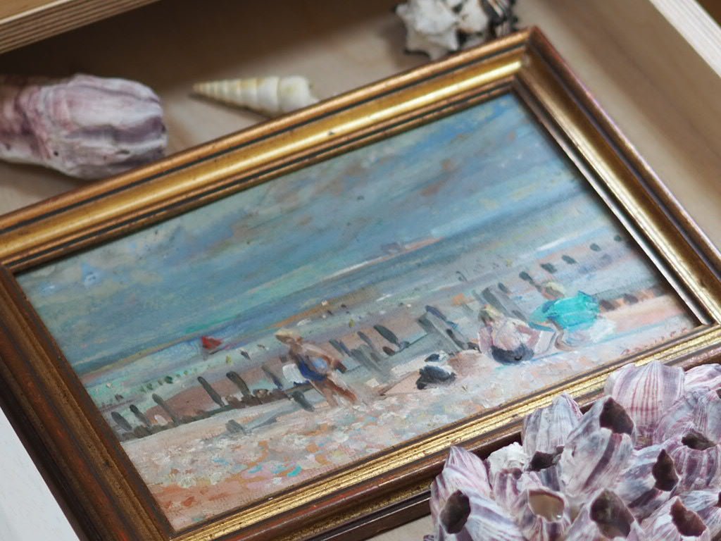 Winchelsea beach oil painting by John Gibey Bowles - Natalia Willmott