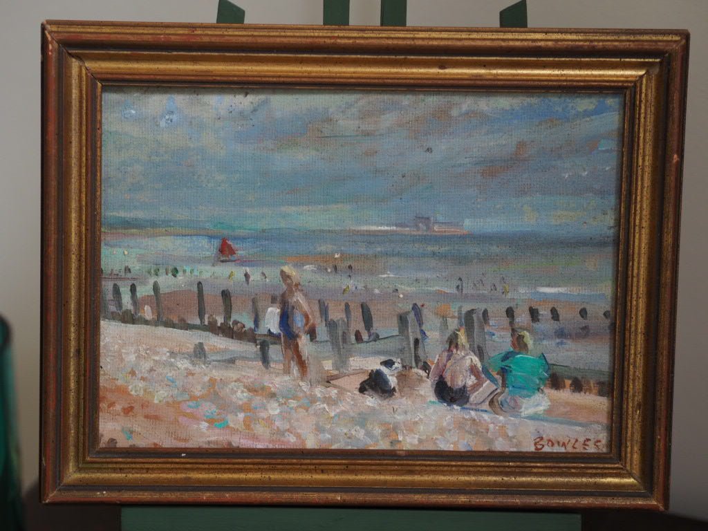 Winchelsea beach oil painting by John Gibey Bowles - Natalia Willmott