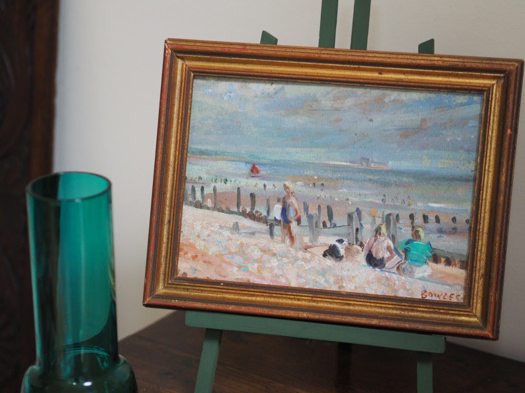 Winchelsea beach oil painting by John Gibey Bowles - Natalia Willmott