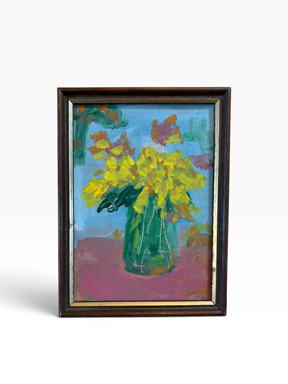 Yellow flowers small painting - Natalia Willmott