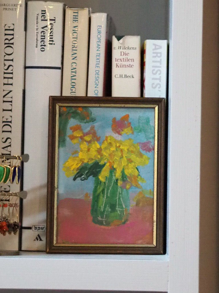 Yellow flowers small painting - Natalia Willmott