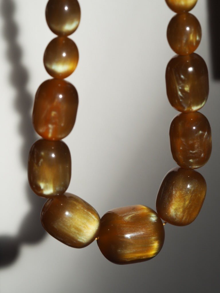 Yellow shimmer resin necklace - Natalia Willmott