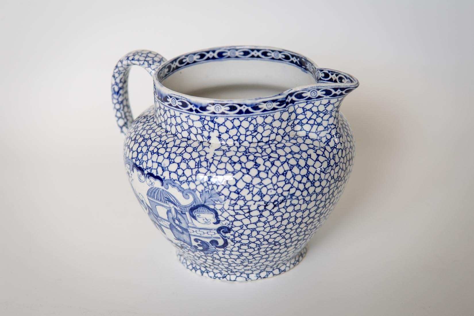 Antique Staffordshire Blue and White Adams custard jug - Natalia Willmott