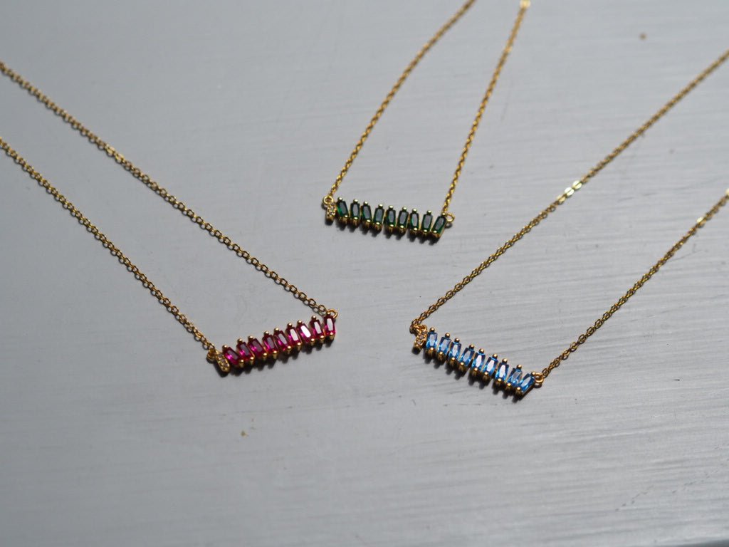 Baguette zircon colourful necklace - Natalia Willmott