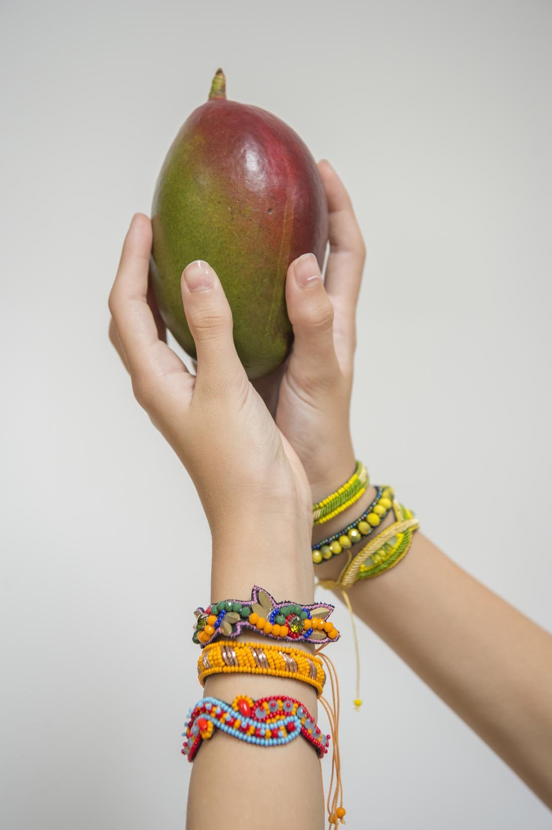 Bead bracelet in yellows, greens and blues - Natalia Willmott