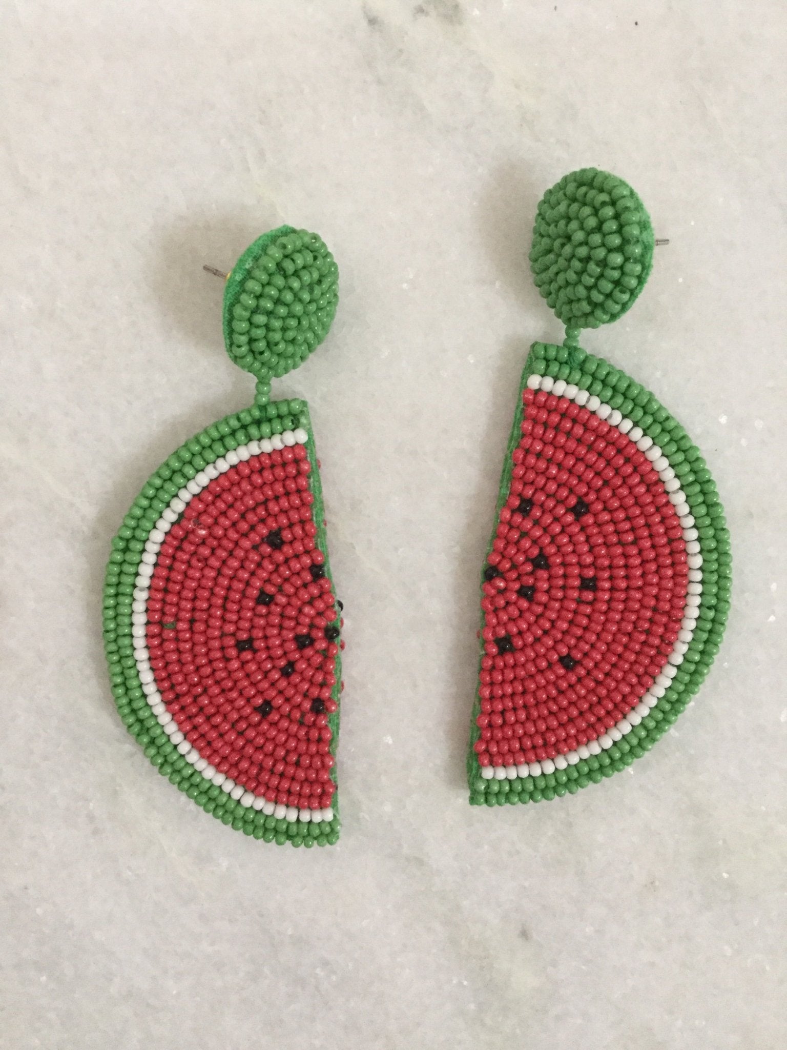 Beaded watermelon earrings - Natalia Willmott