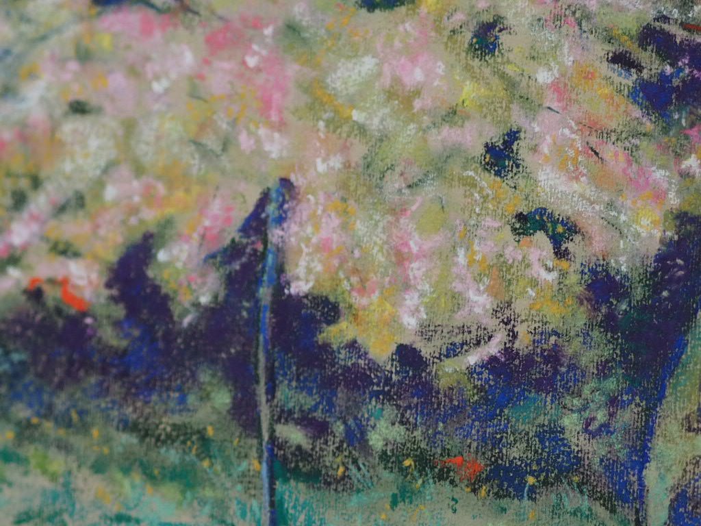 Bench in the park pastel by Marie Hatfield - Natalia Willmott