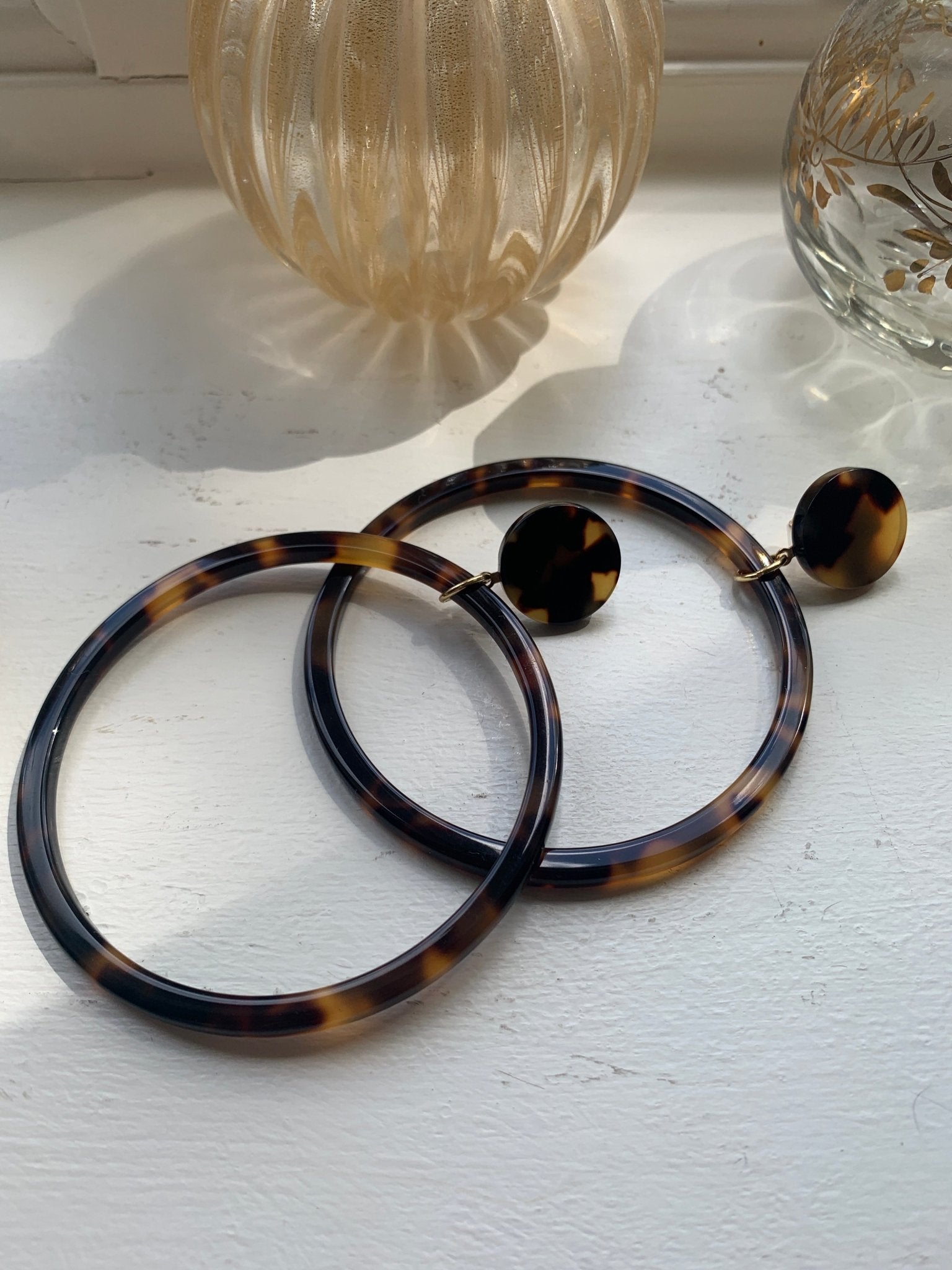 Big hoops “tortoiseshell” pattern earrings - Natalia Willmott