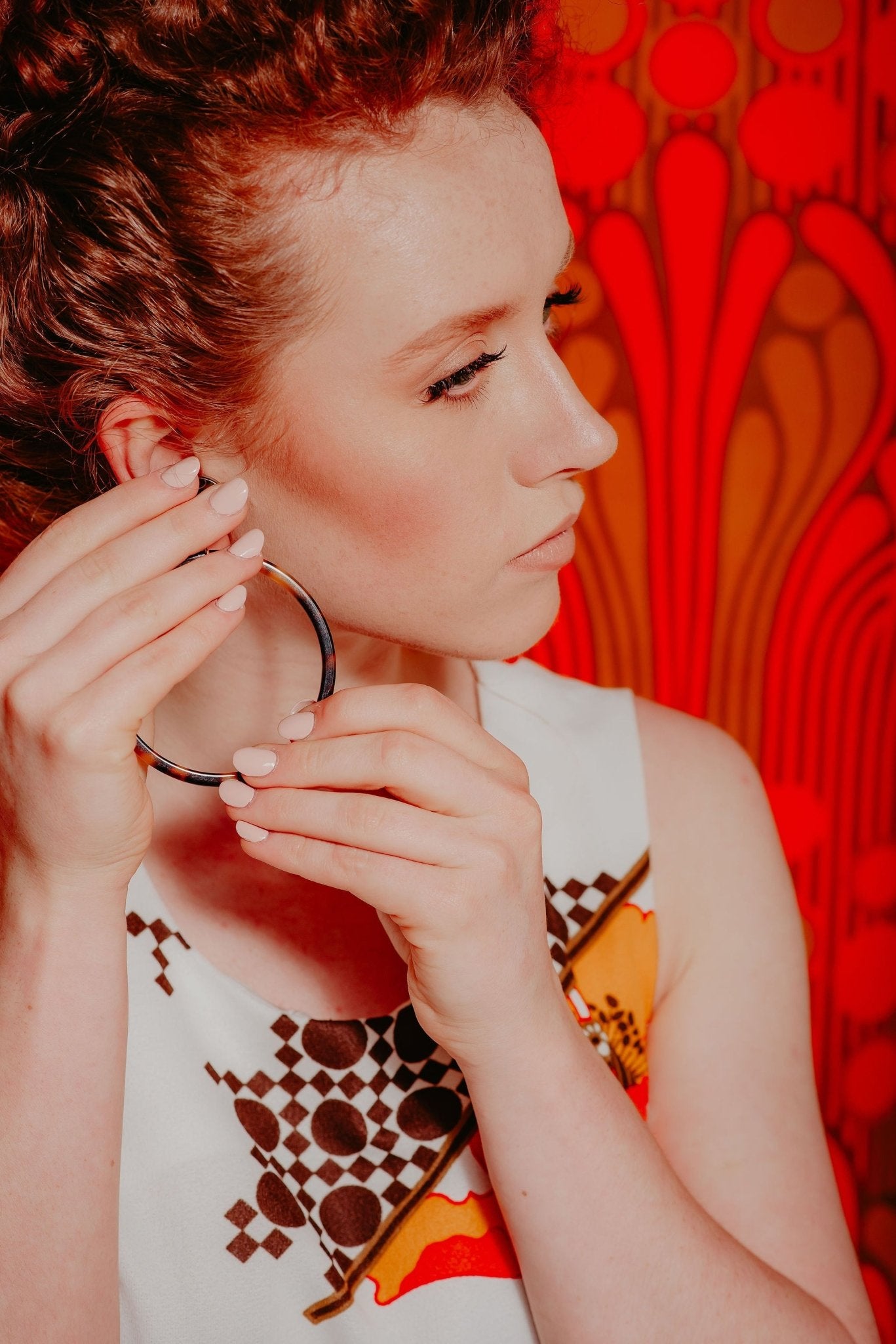Big hoops “tortoiseshell” pattern earrings - Natalia Willmott