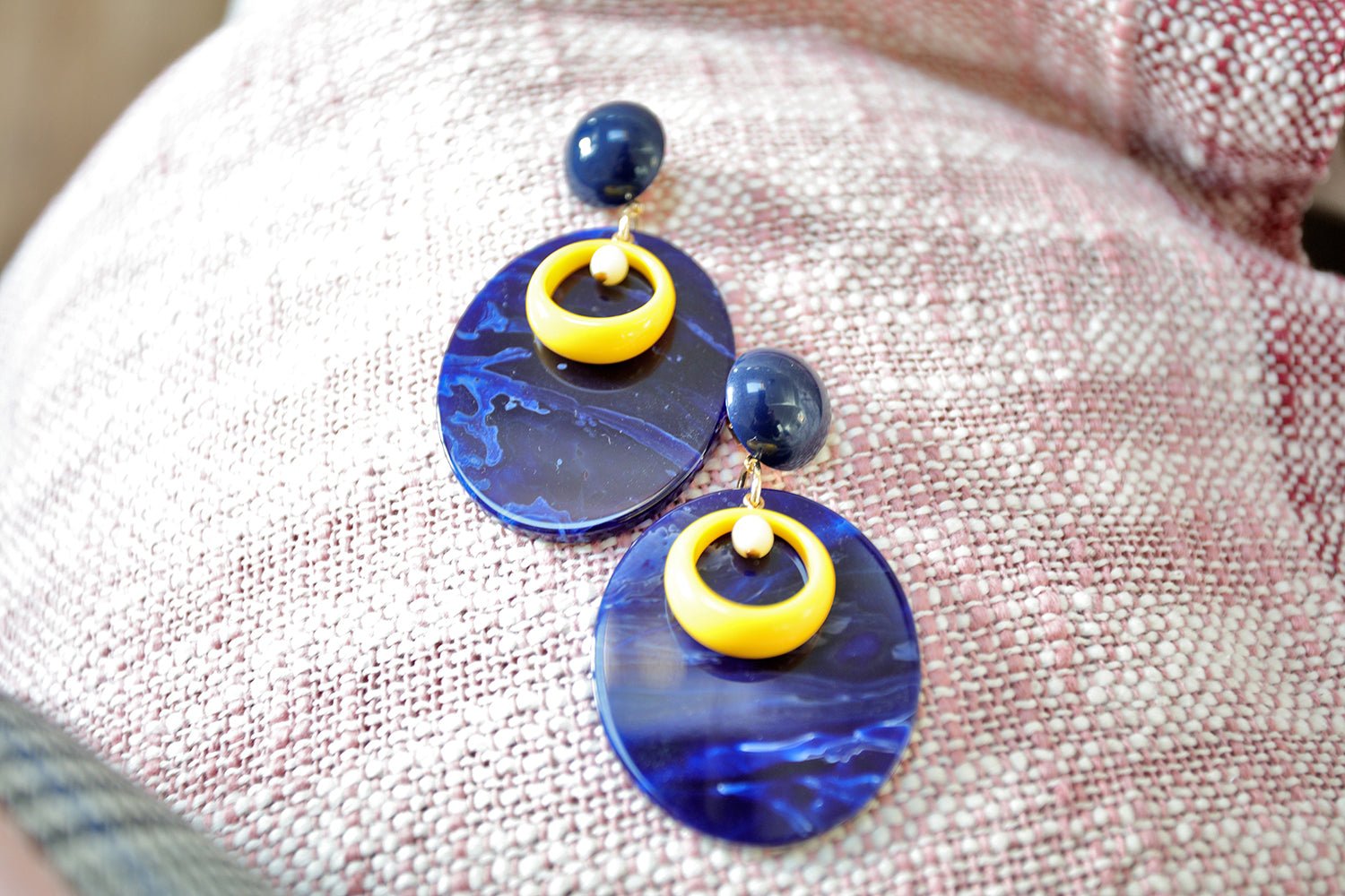 Blue marble earrings - Natalia Willmott