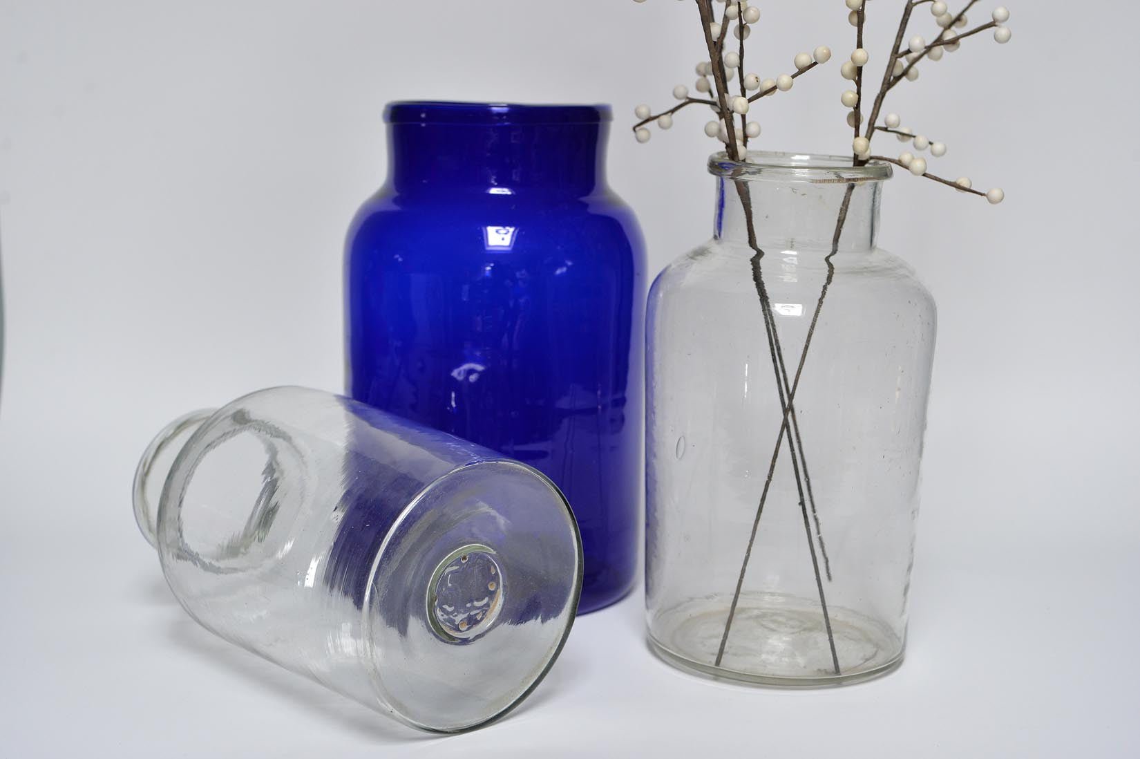 Blue or transparent glass jar - Natalia Willmott
