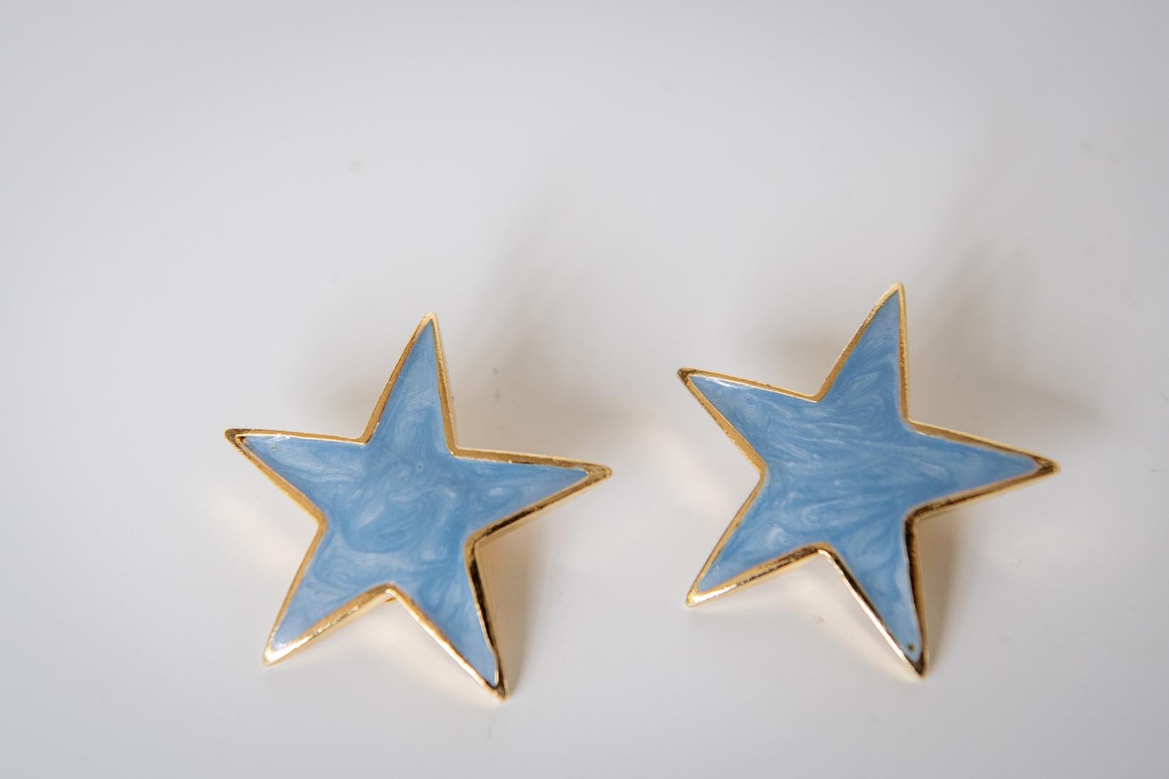 Blue star clip on earrings - Natalia Willmott