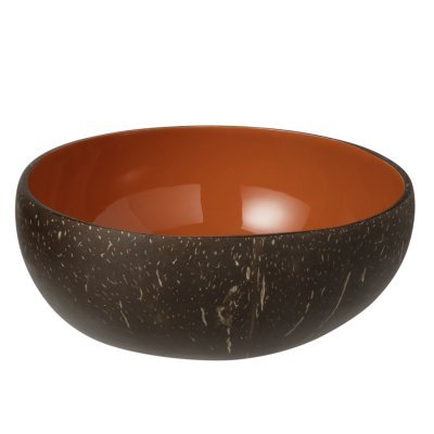 Cinnamon orange lacquer pair of coconut bowls - Natalia Willmott