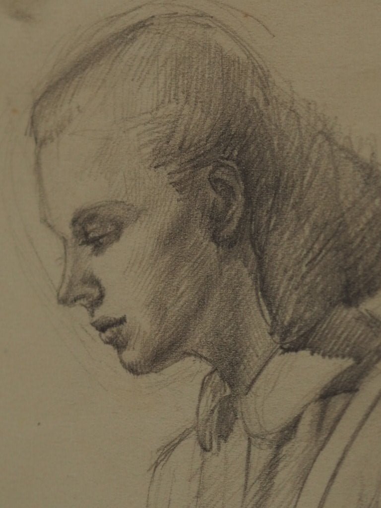 Drawing of a woman in reflection by Jean Clark - Natalia Willmott