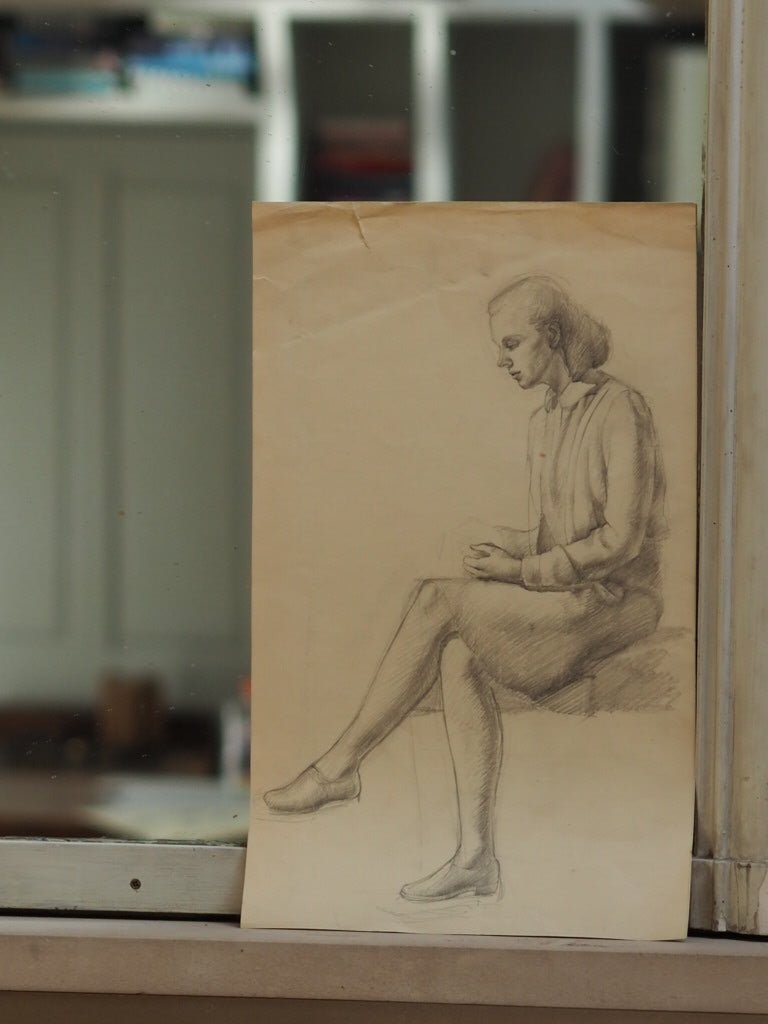 Drawing of a woman in reflection by Jean Clark - Natalia Willmott
