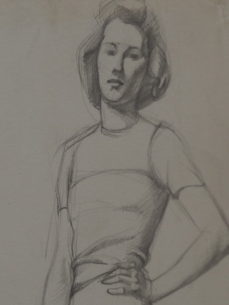 Drawing of a woman standing by Jean Clark - Natalia Willmott
