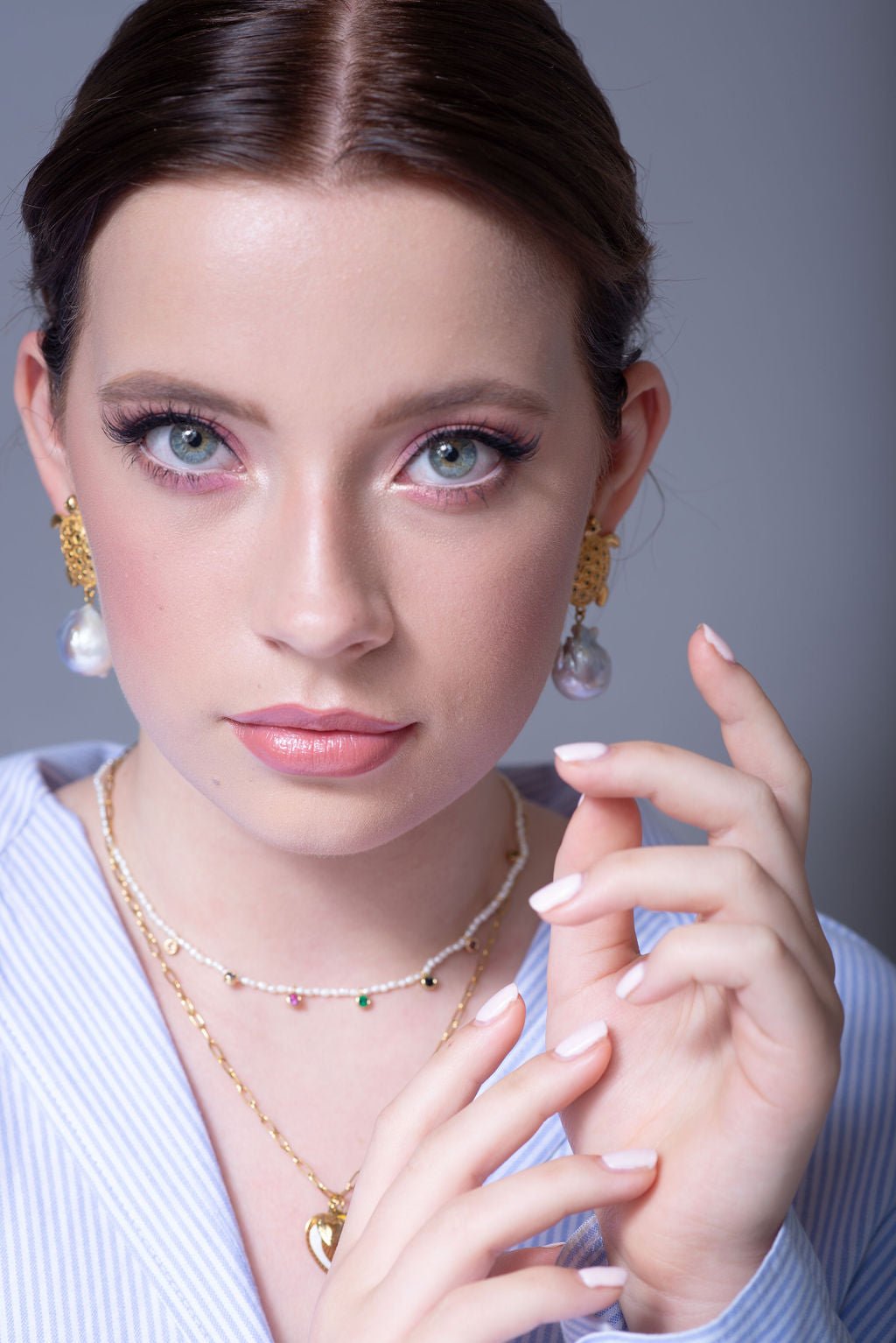Fine pendant necklace with faceted semi precious beads - Natalia Willmott