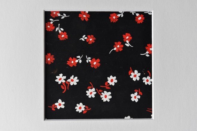 Flowers gouache on black textile design - Natalia Willmott