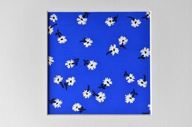 Flowers gouache on blue textile design - Natalia Willmott