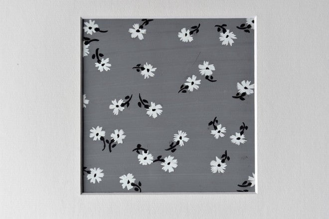 Flowers gouache on grey textile design - Natalia Willmott