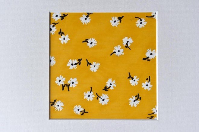 Flowers gouache on yellow textile design - Natalia Willmott