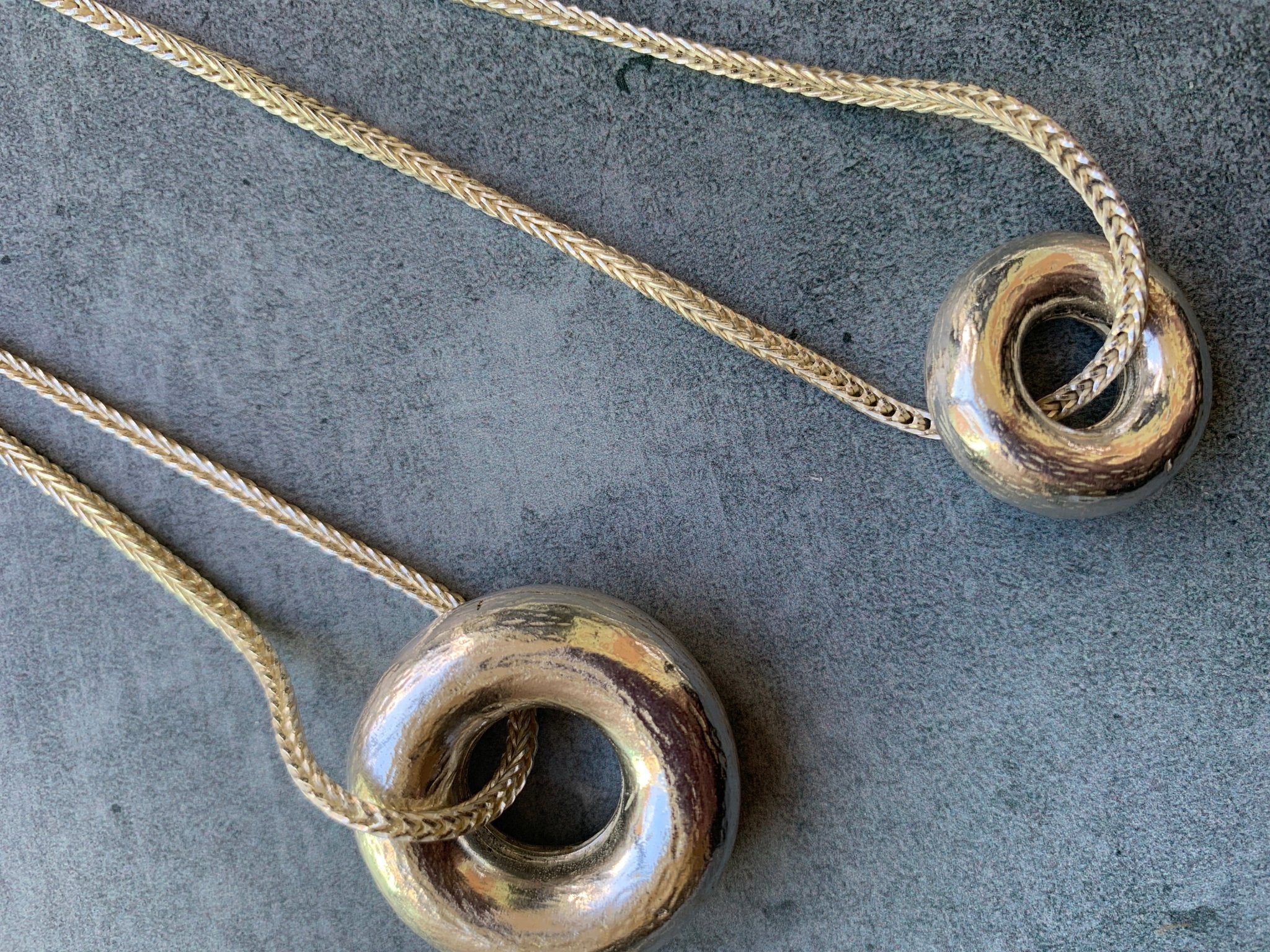 Gold or Silver Donut necklace by Elisabeth Riveiro - Natalia Willmott