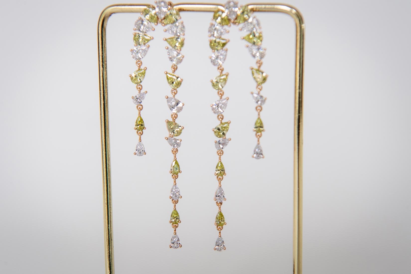 Gold zirconia pendant earrings - Natalia Willmott