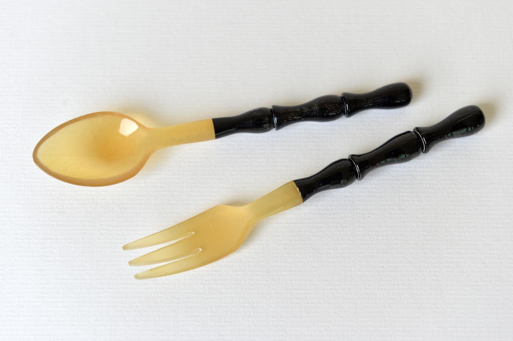Horn spoon and fork set - Natalia Willmott