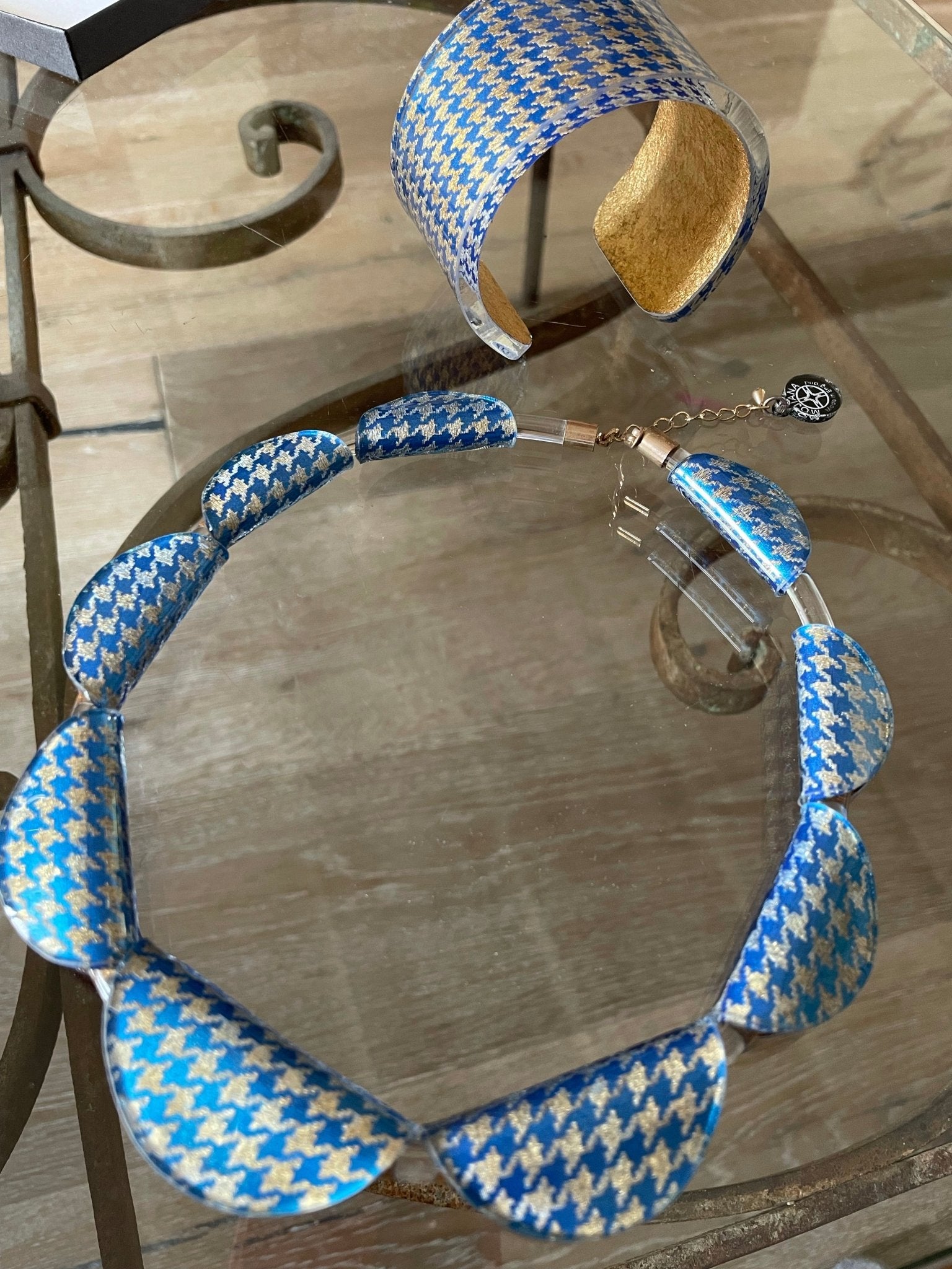 Houndstooth necklace and cuff by Mojiana designs - Natalia Willmott