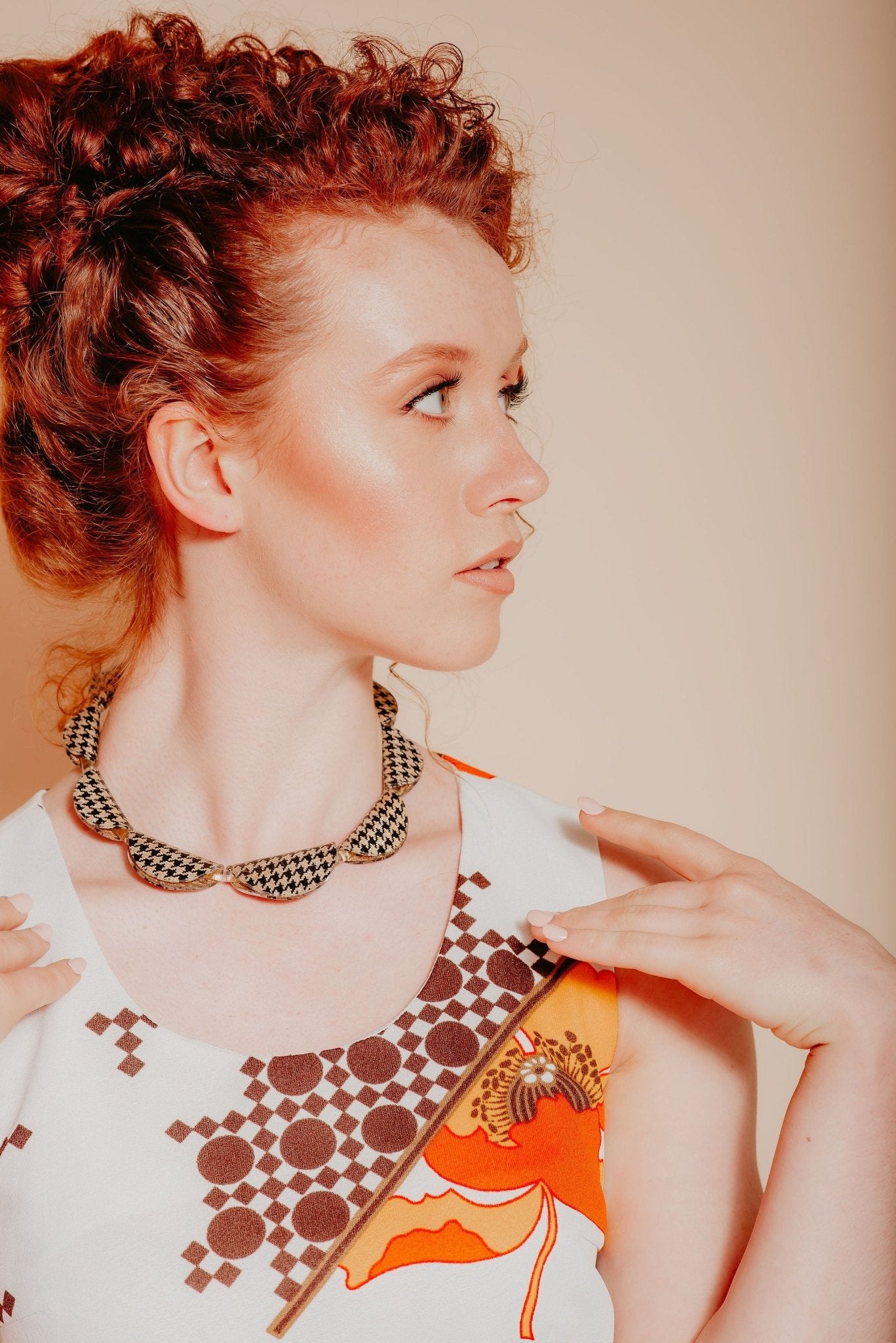 Houndstooth necklace and cuff by Mojiana designs - Natalia Willmott