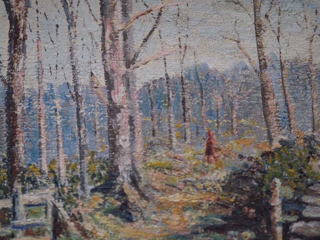 In the woods - impressionistic oil on board - Natalia Willmott