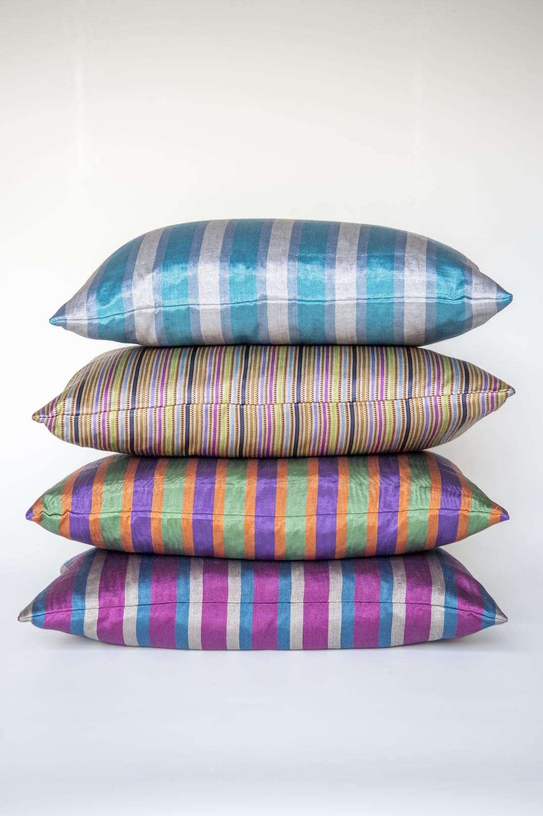 Kutnu vintage silk stripes cushion from Gaziantep - Natalia Willmott