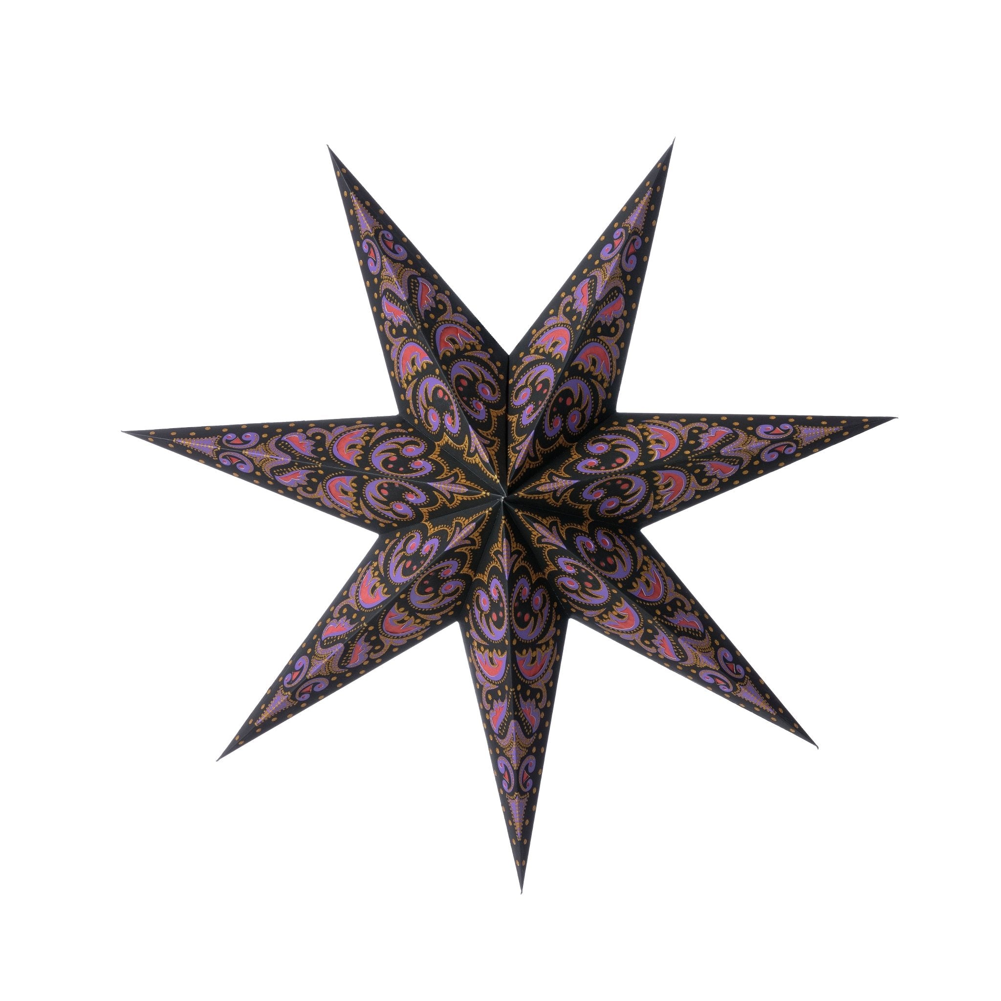 Large paper Paisley star with gold highlights - Natalia Willmott