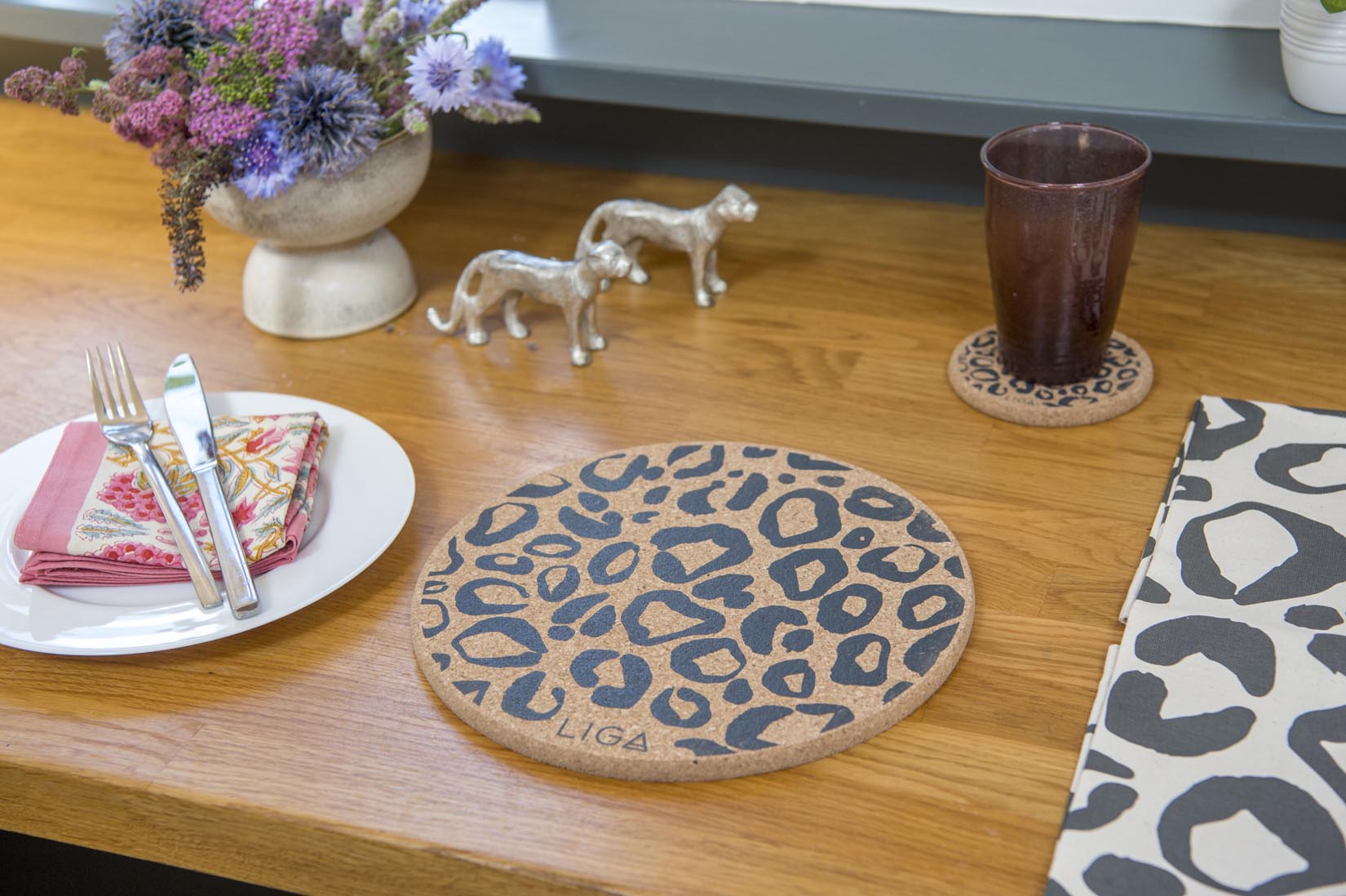 Leopard gift set- placemat coasters and kitchen items - Natalia Willmott