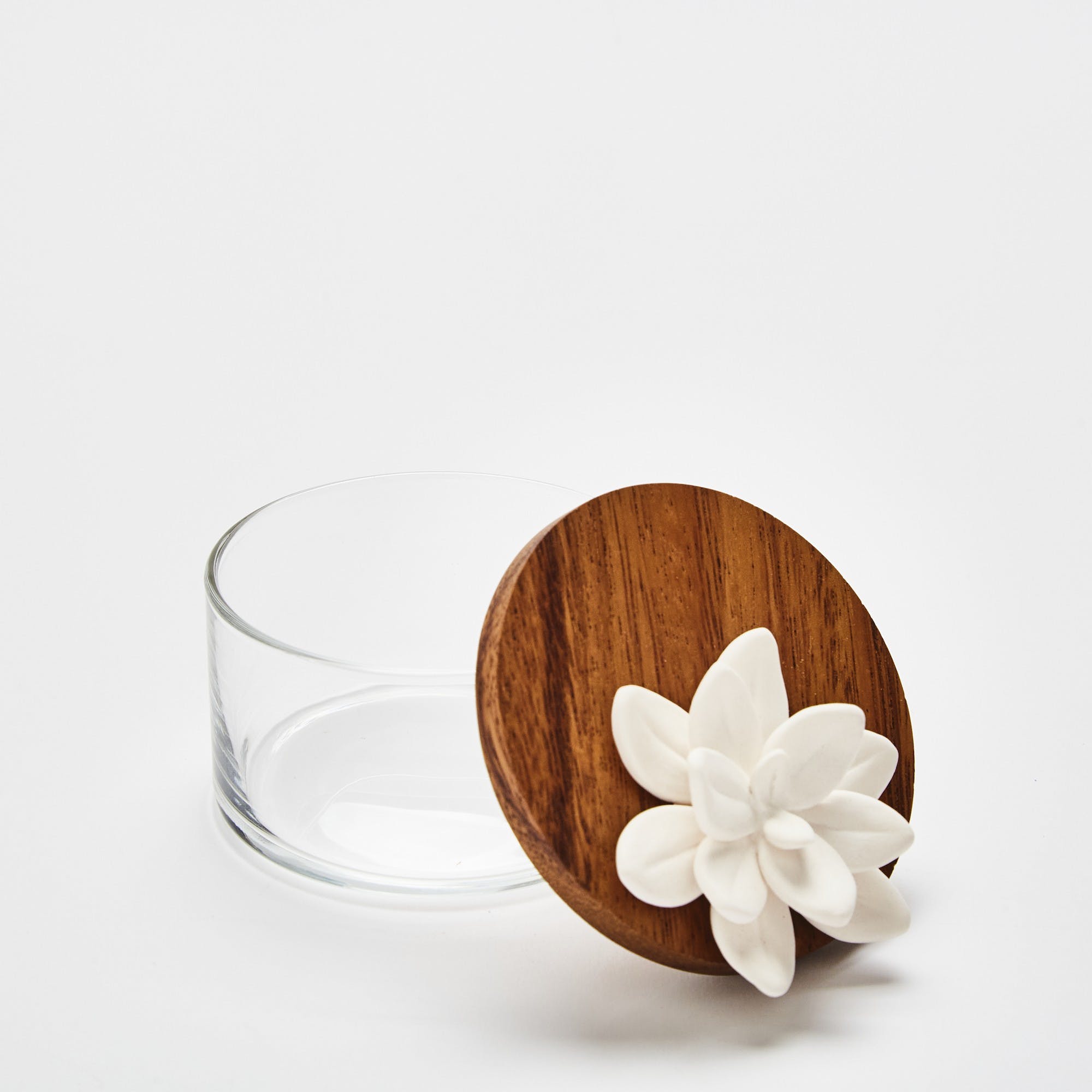Lotus Diffuser box in Acacia wood and glass small - Natalia Willmott
