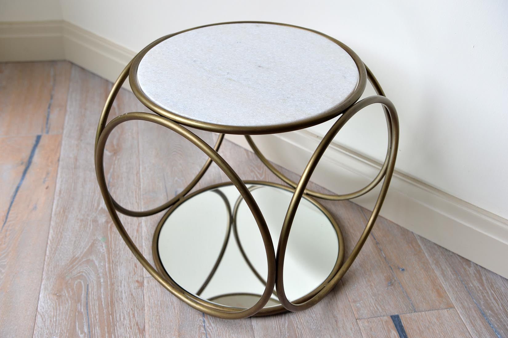 Marble and brass round coffee table - Natalia Willmott