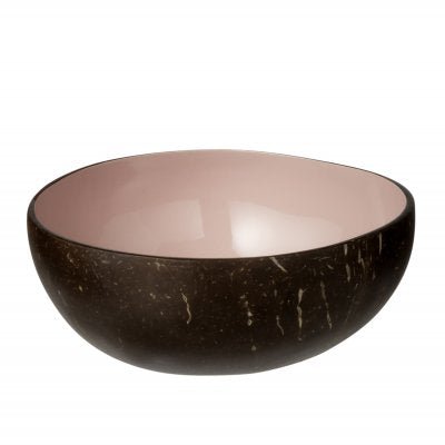 Melrose pink lacquer pair of coconut bowls - Natalia Willmott